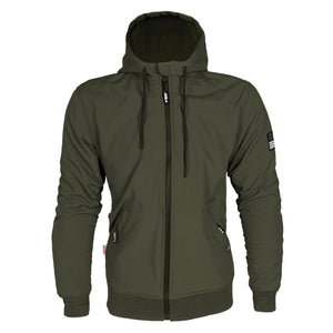 Protective SoftShell Unisex Hoodie - Army Green Matte with Pads