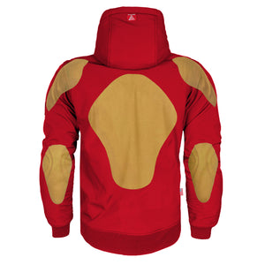 Protective SoftShell Unisex Hoodie - Red Solid Matte with Pads