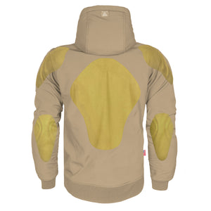 Protective SoftShell Unisex Hoodie - Khaki Matte with Pads