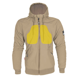 Protective SoftShell Unisex Hoodie - Khaki Matte with Pads