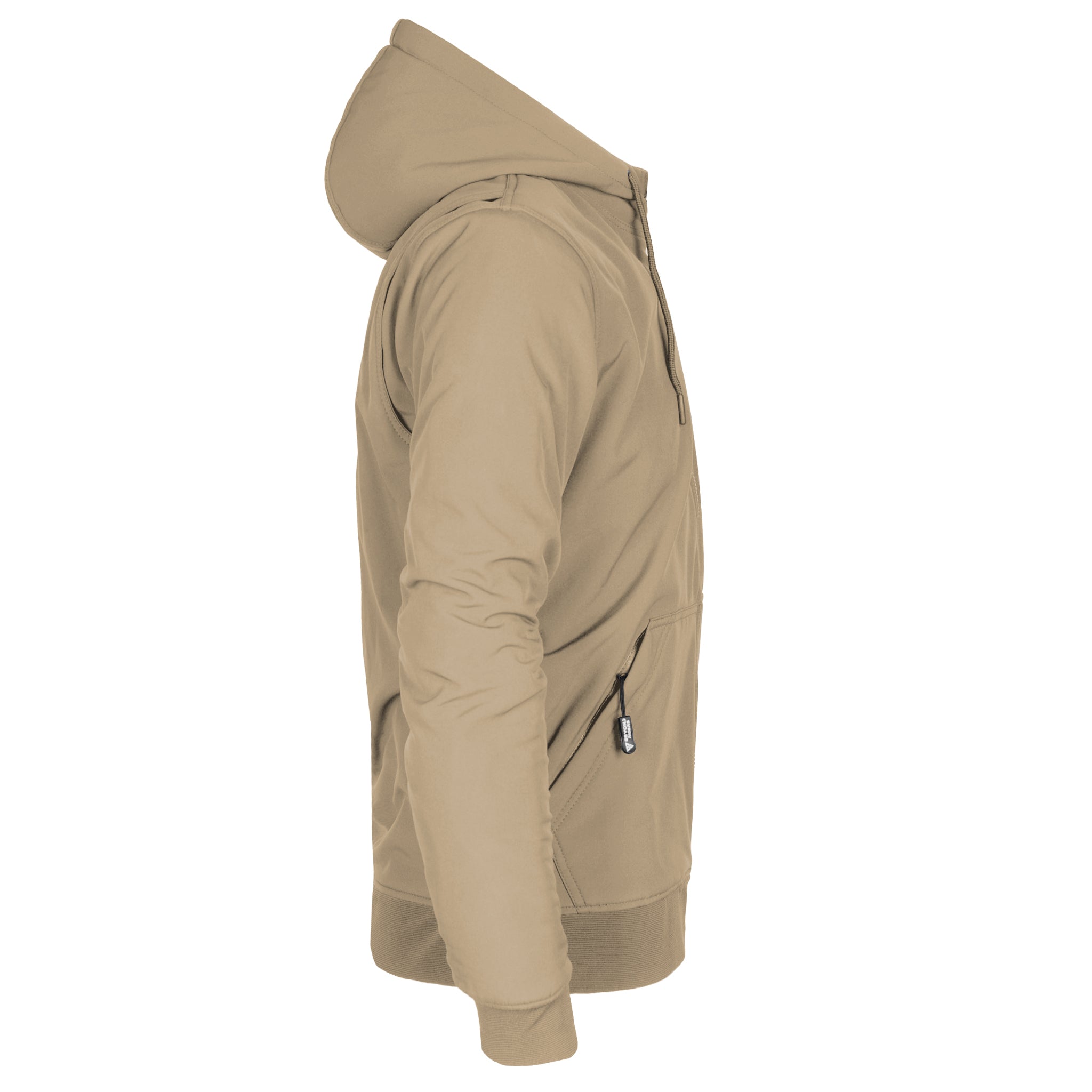 Protective SoftShell Unisex Hoodie - Khaki Matte with Pads