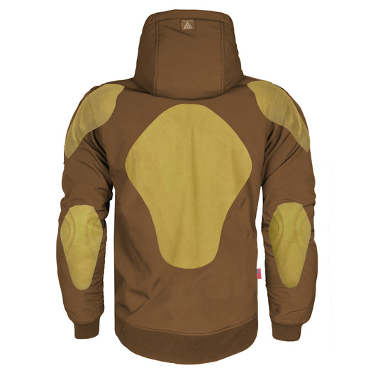 Protective SoftShell Unisex Hoodie - Light Brown Matte with Pads