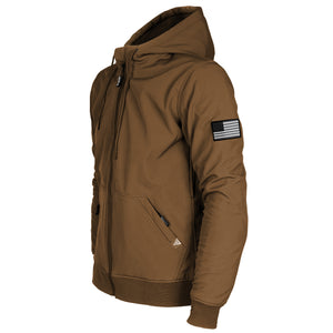 Protective SoftShell Unisex Hoodie - Light Brown Matte with Pads