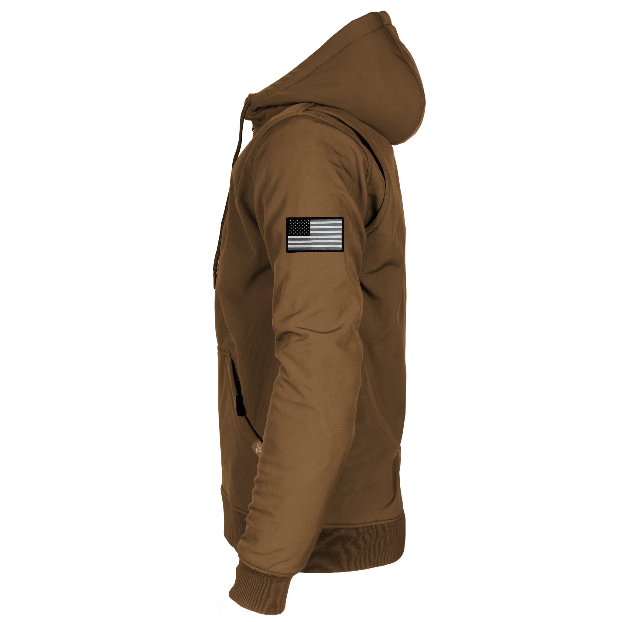 Protective SoftShell Unisex Hoodie - Light Brown Matte with Pads