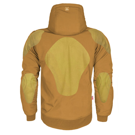 Protective SoftShell Unisex Hoodie - Mustard Matte with Pads