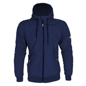 Protective SoftShell Unisex Hoodie - Navy Blue Matte with Pads