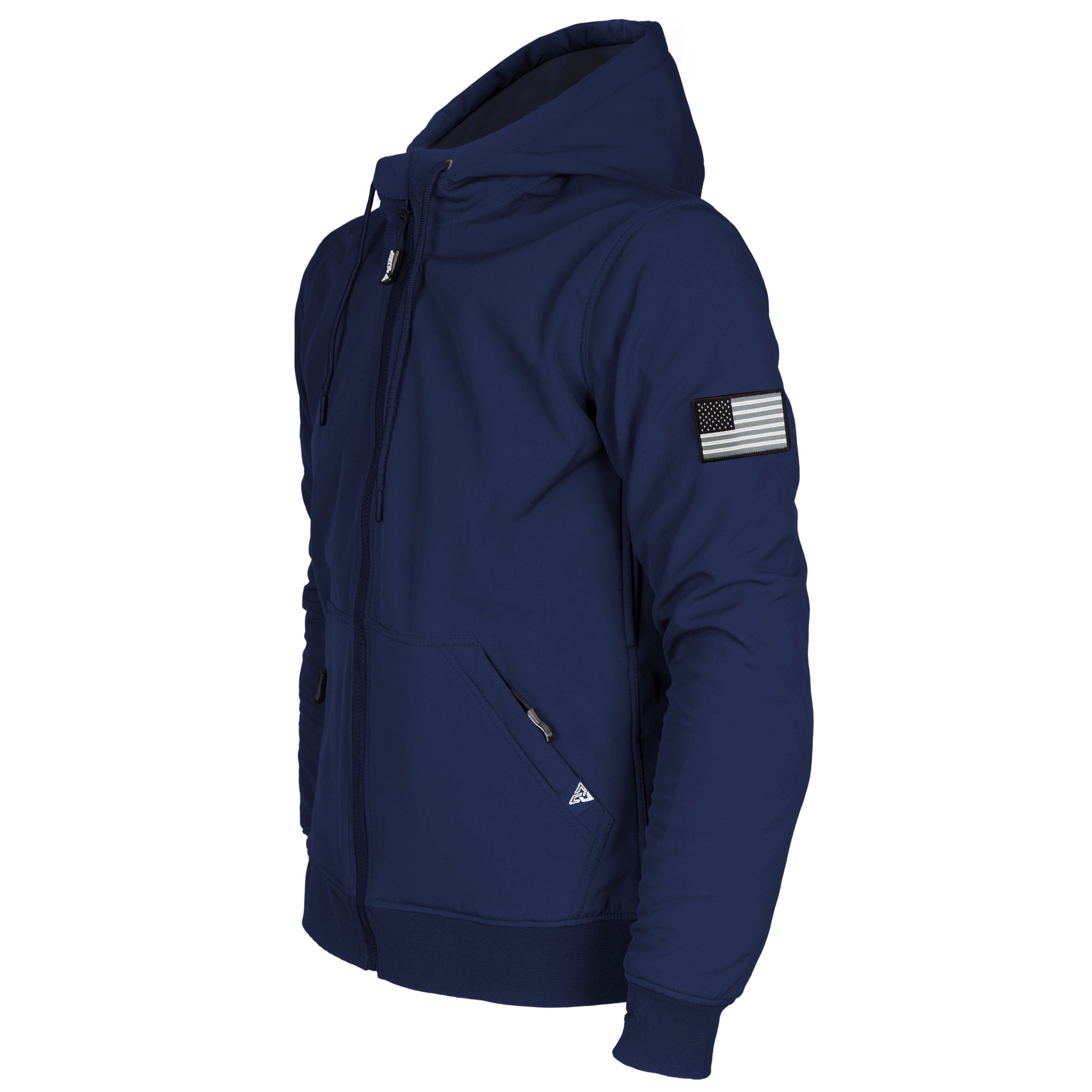 Protective SoftShell Unisex Hoodie - Navy Blue Matte with Pads