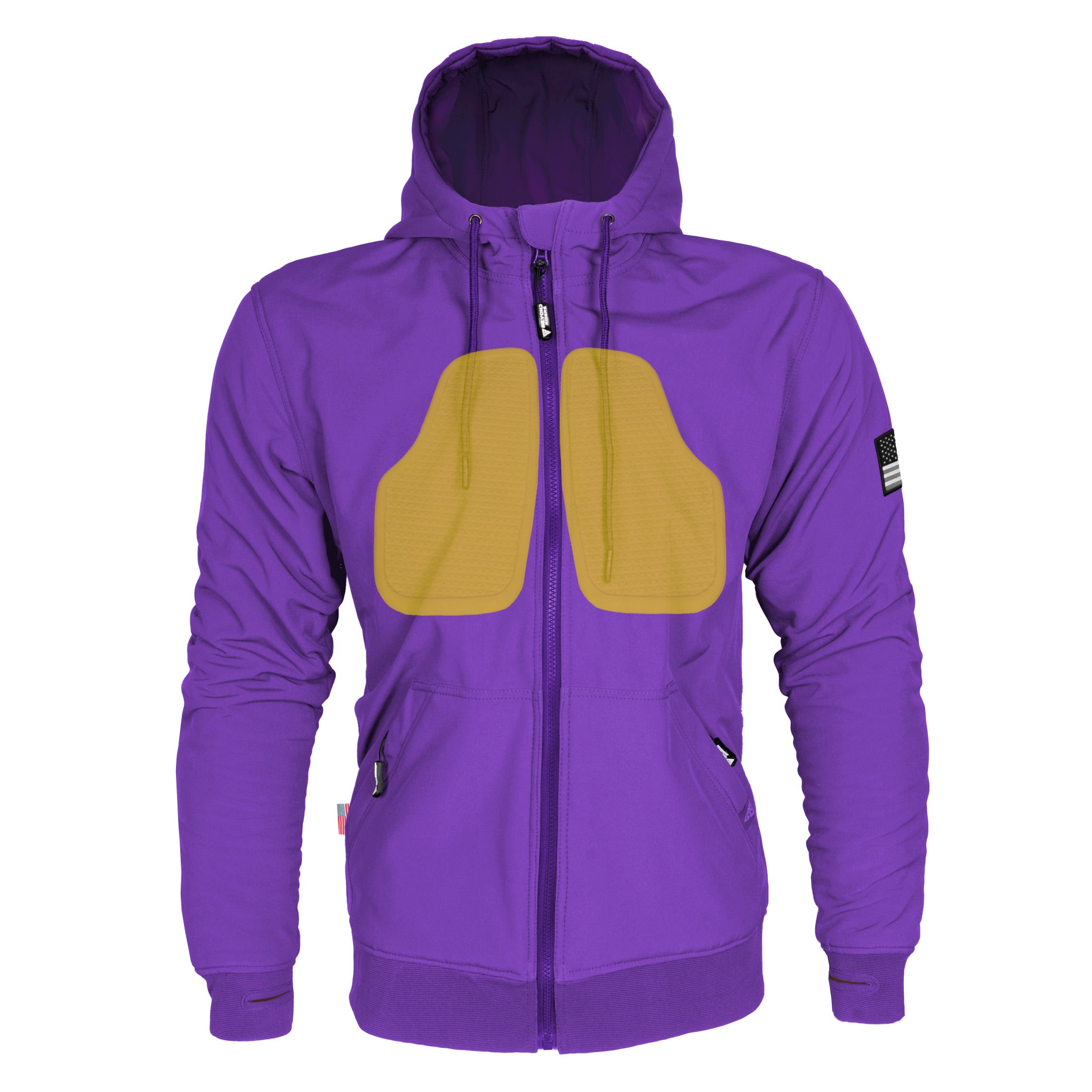 Protective SoftShell Unisex Hoodie - Purple Matte with Pads