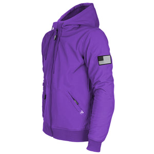 Protective SoftShell Unisex Hoodie - Purple Matte with Pads