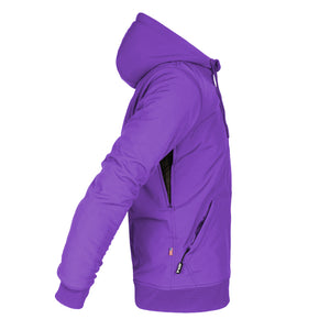 Protective SoftShell Unisex Hoodie - Purple Matte with Pads