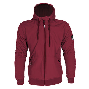 Protective SoftShell Unisex Hoodie - Red Maroon Matte with Pads