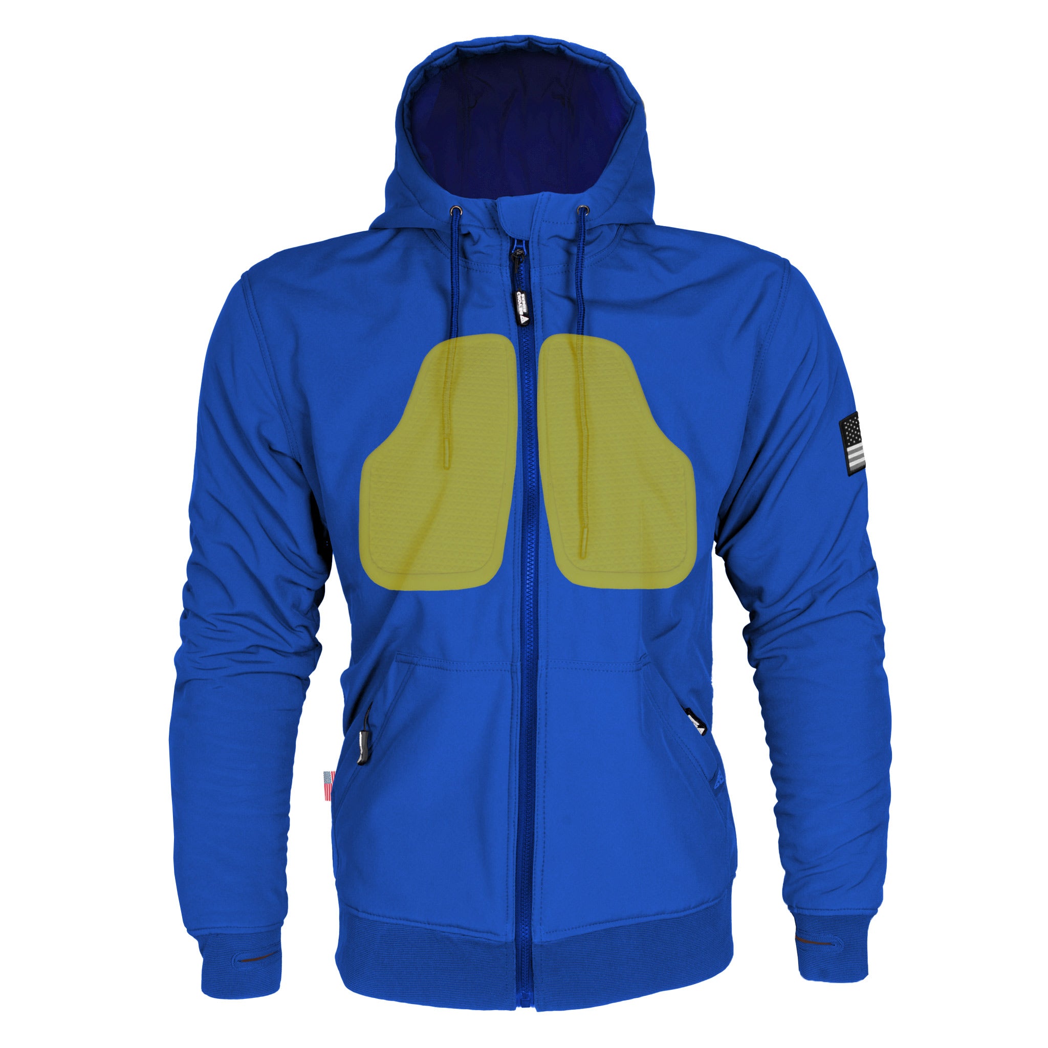 Protective SoftShell Unisex Hoodie - Royal Blue Matte with Pads