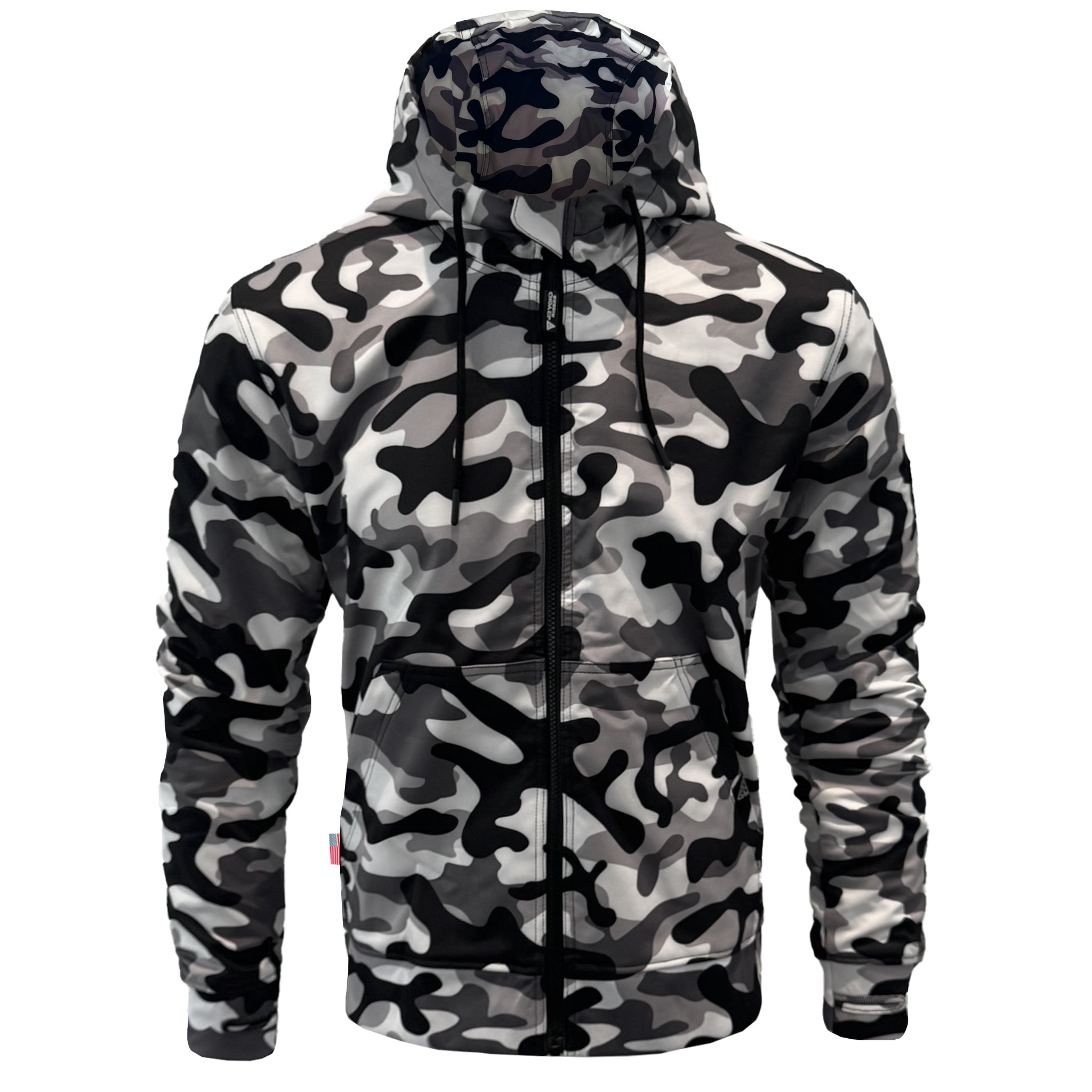 SALE Protective SoftShell Unisex Camouflage Hoodie - "Snow Fox" with Pads