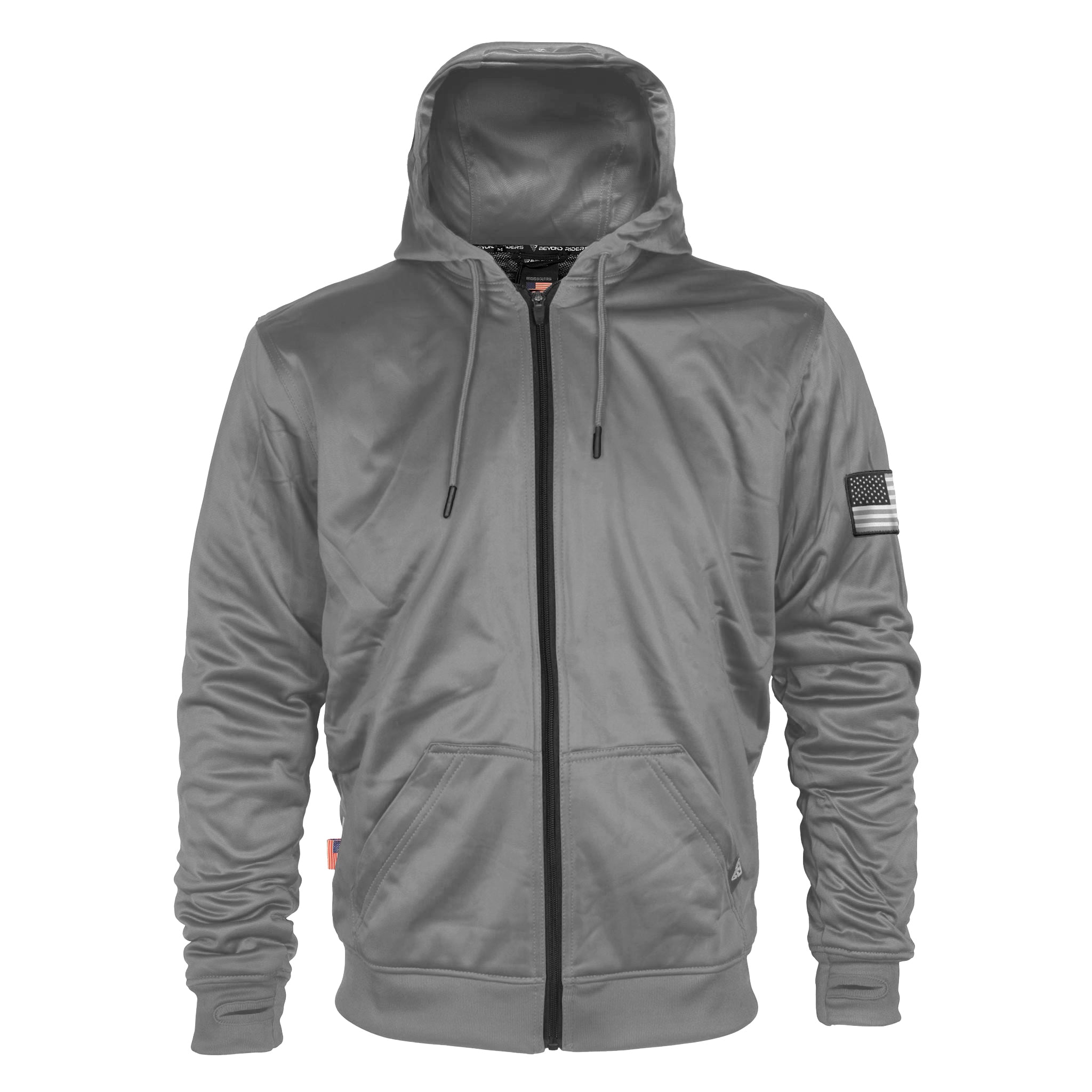Beyond Riders Dark Gray Solid Ultra Protective Hoodie with Pads Dark Gray Solid 2XL