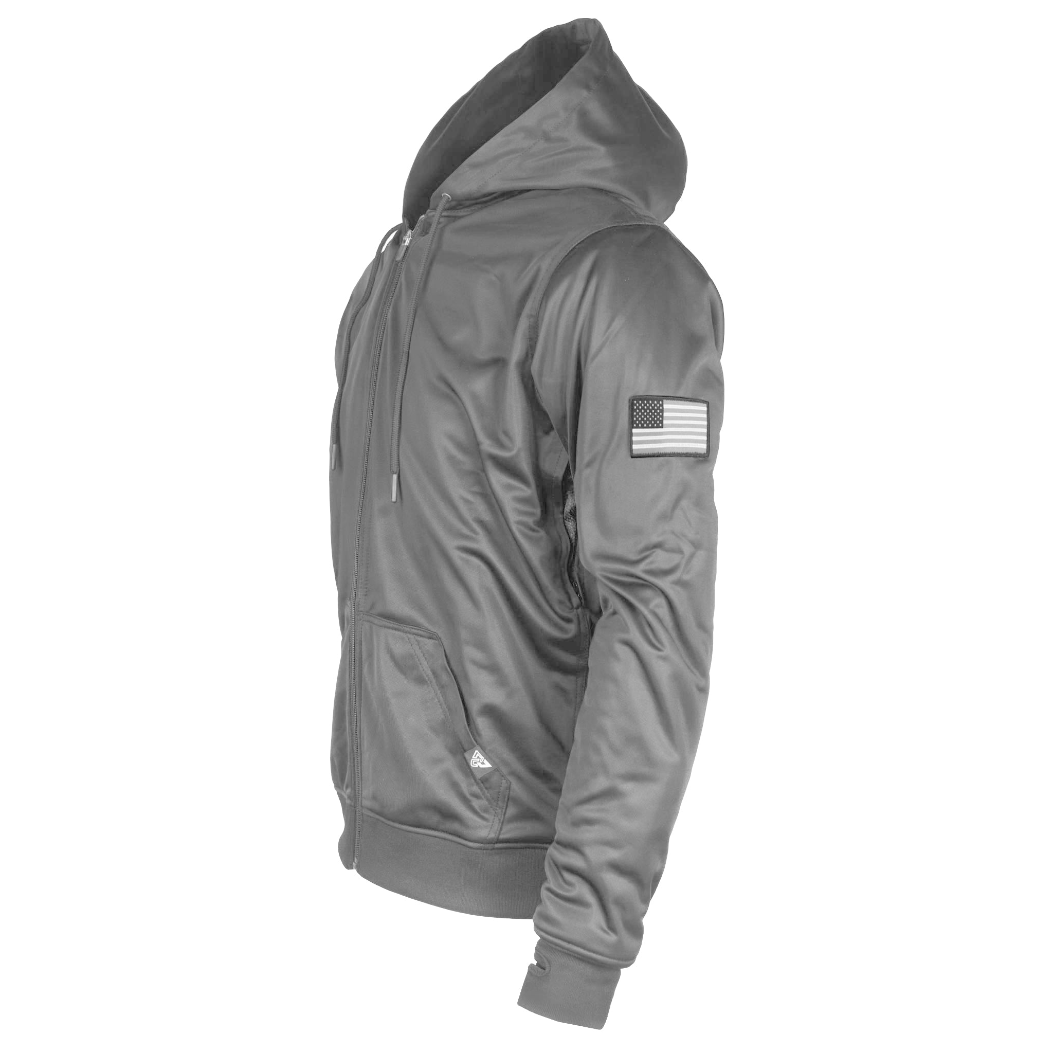 Dark Gray Solid Ultra Protective Hoodie with Pads