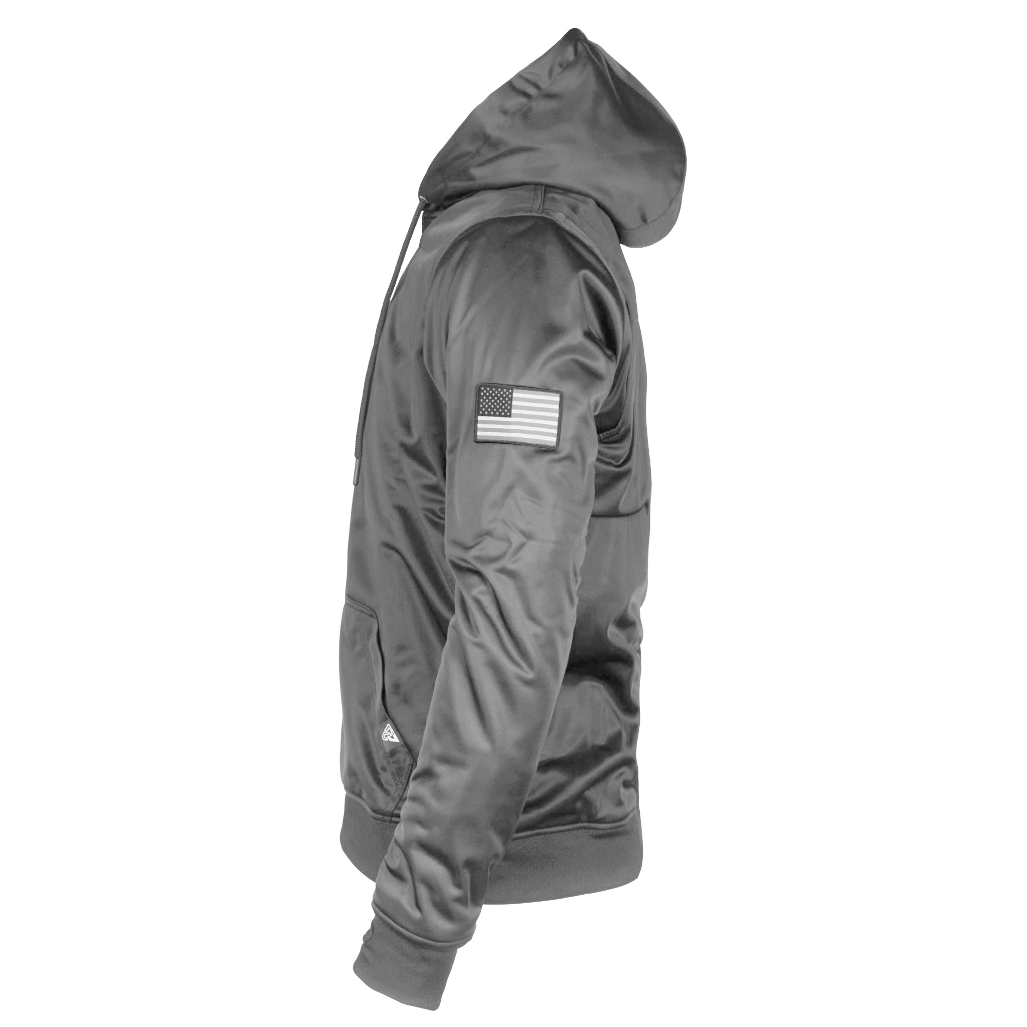 Dark Gray Solid Ultra Protective Hoodie with Pads