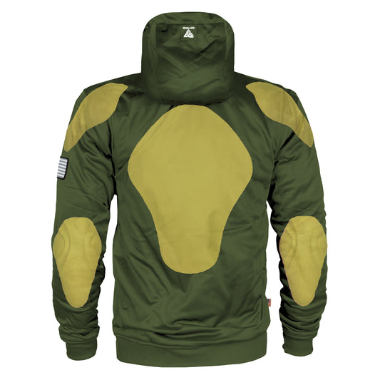 Army Green Solid Ultra Protective Hoodie with Pads