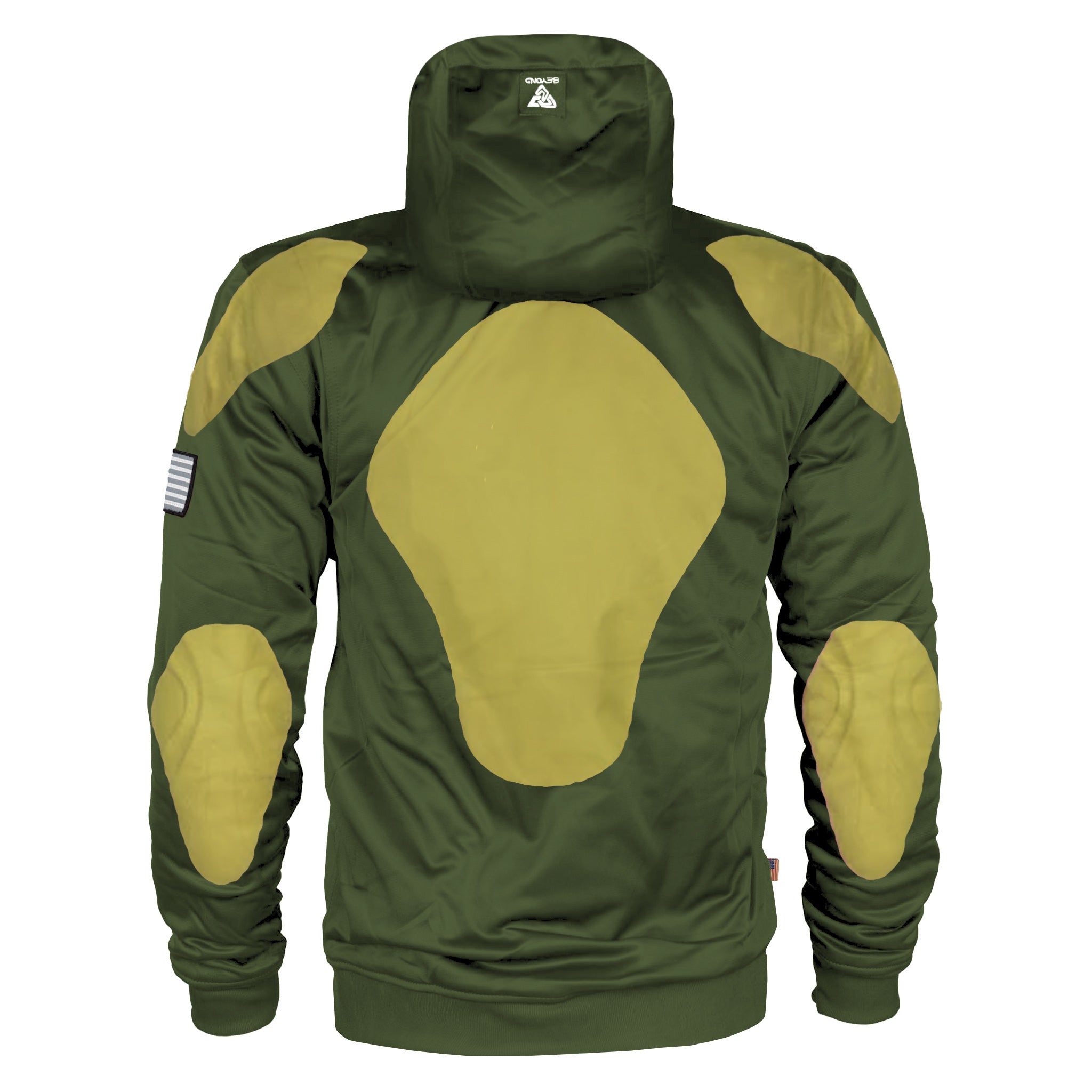 Army Green Solid Ultra Protective Hoodie with Pads
