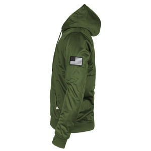 Army Green Solid Ultra Protective Hoodie with Pads