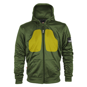 Army Green Solid Ultra Protective Hoodie with Pads