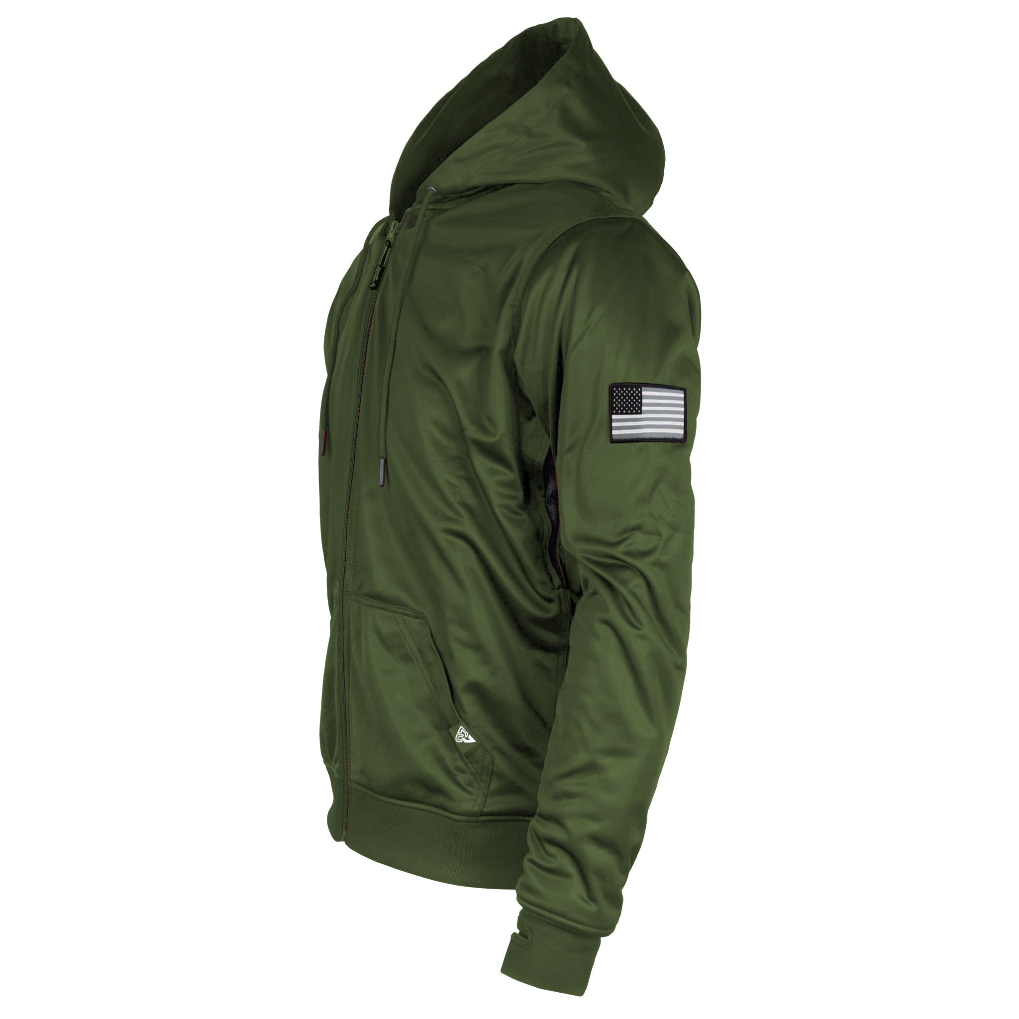 Army Green Solid Ultra Protective Hoodie with Pads