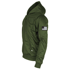 Army Green Solid Ultra Protective Hoodie with Pads