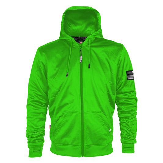 Green Solid Ultra Protective Hoodie with Pads