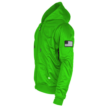 Green Solid Ultra Protective Hoodie with Pads