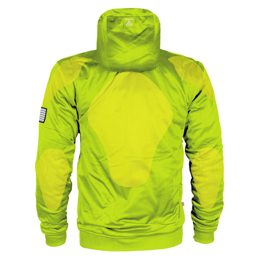 Hi Vis Green Solid Ultra Protective Hoodie with Pads