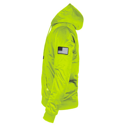 Hi Vis Green Solid Ultra Protective Hoodie with Pads