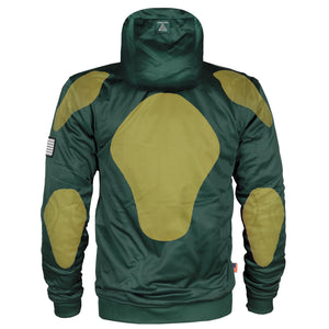 Green Solid Ultra Protective Hoodie with Pads