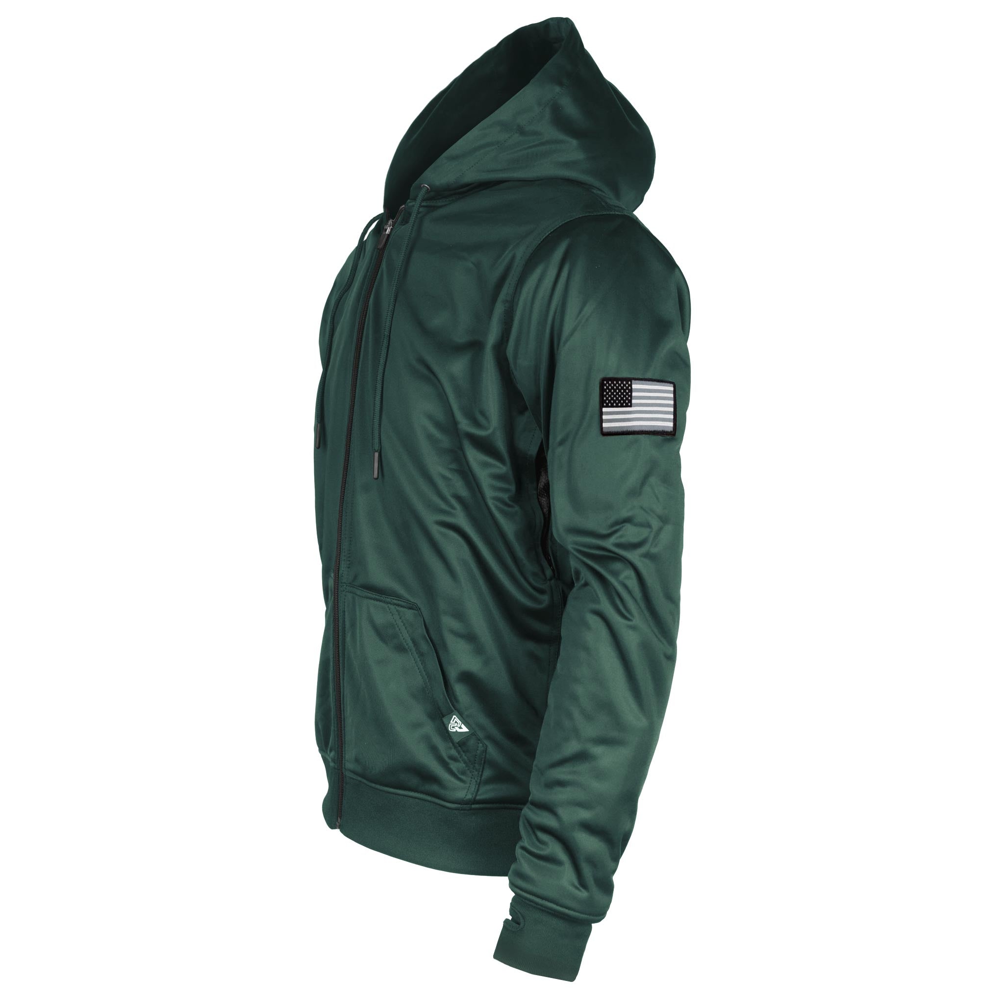 Green Solid Ultra Protective Hoodie with Pads