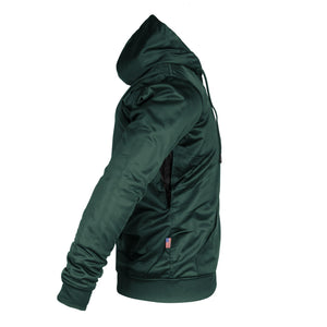 Green Solid Ultra Protective Hoodie with Pads