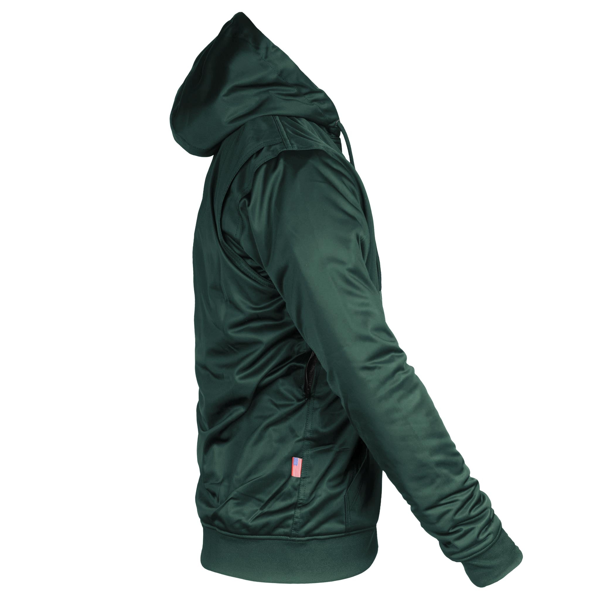 Green Solid Ultra Protective Hoodie with Pads