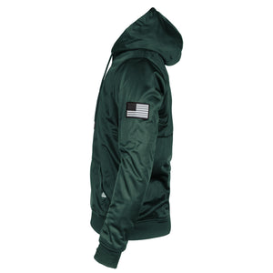 Green Solid Ultra Protective Hoodie with Pads