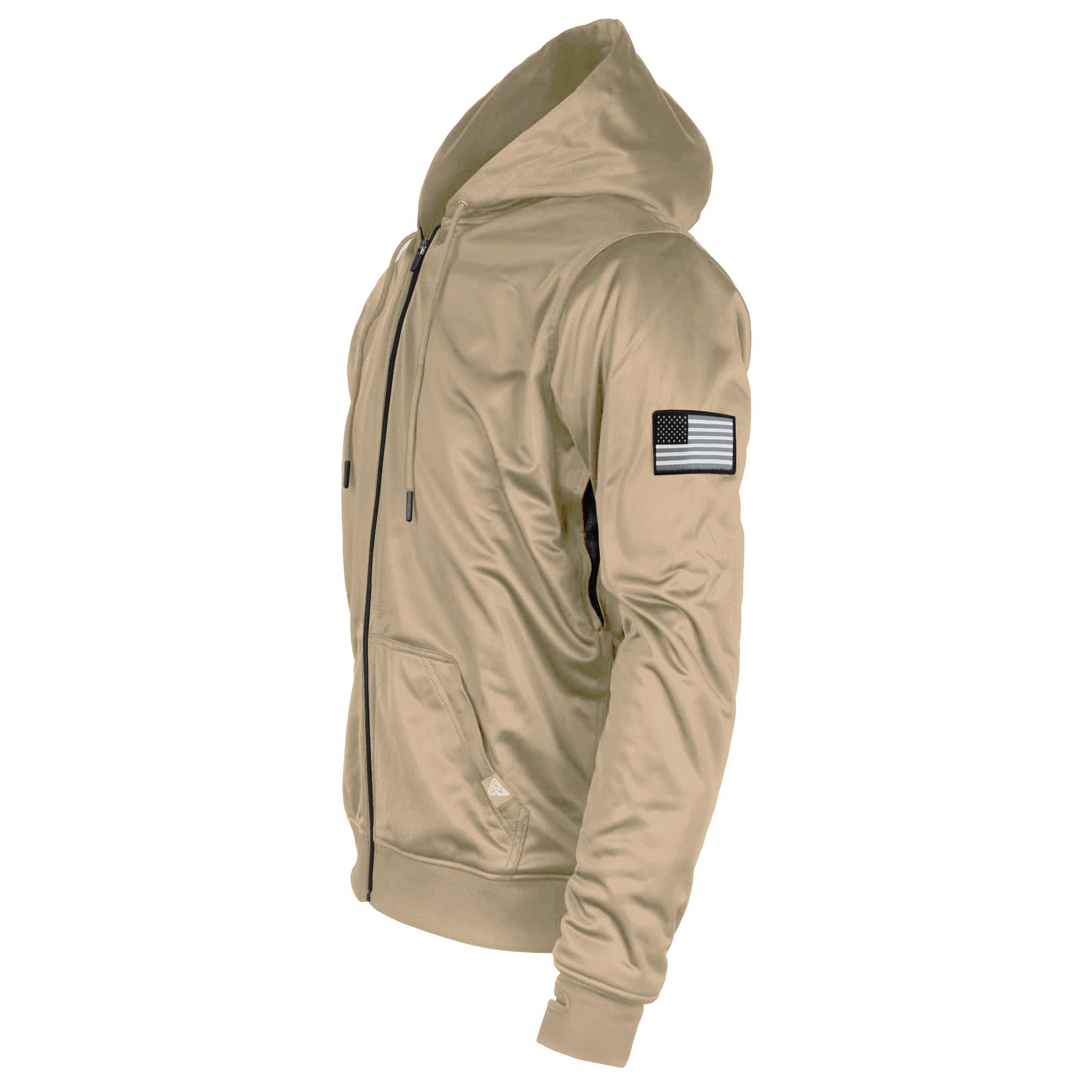 Khaki Solid Ultra Protective Hoodie with Pads