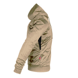 Khaki Solid Ultra Protective Hoodie with Pads