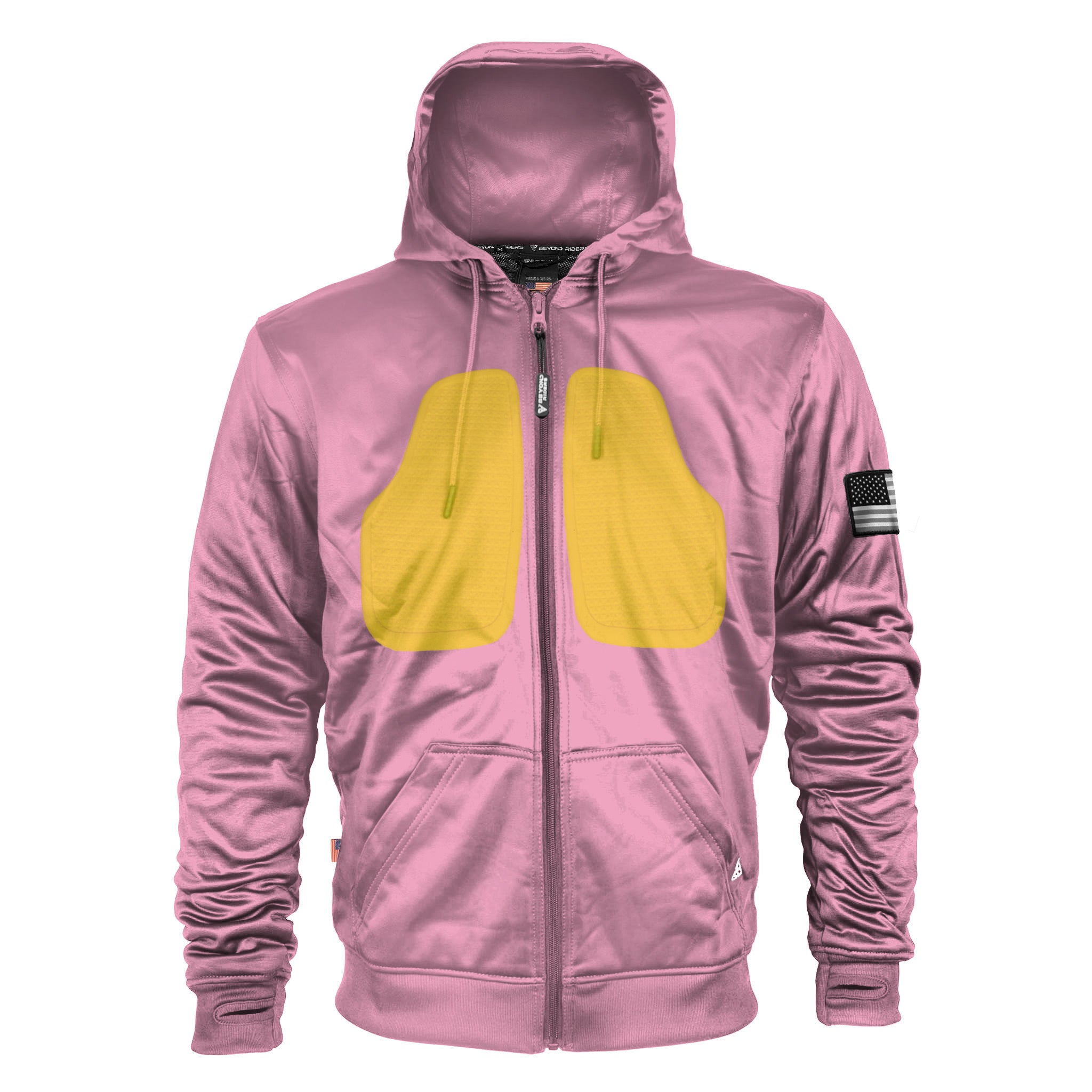 Light Pink Solid Ultra Protective Hoodie with Pads