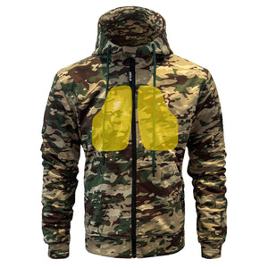 Protective SoftShell Unisex Camouflage Hoodie - “Delta Four” with Pads