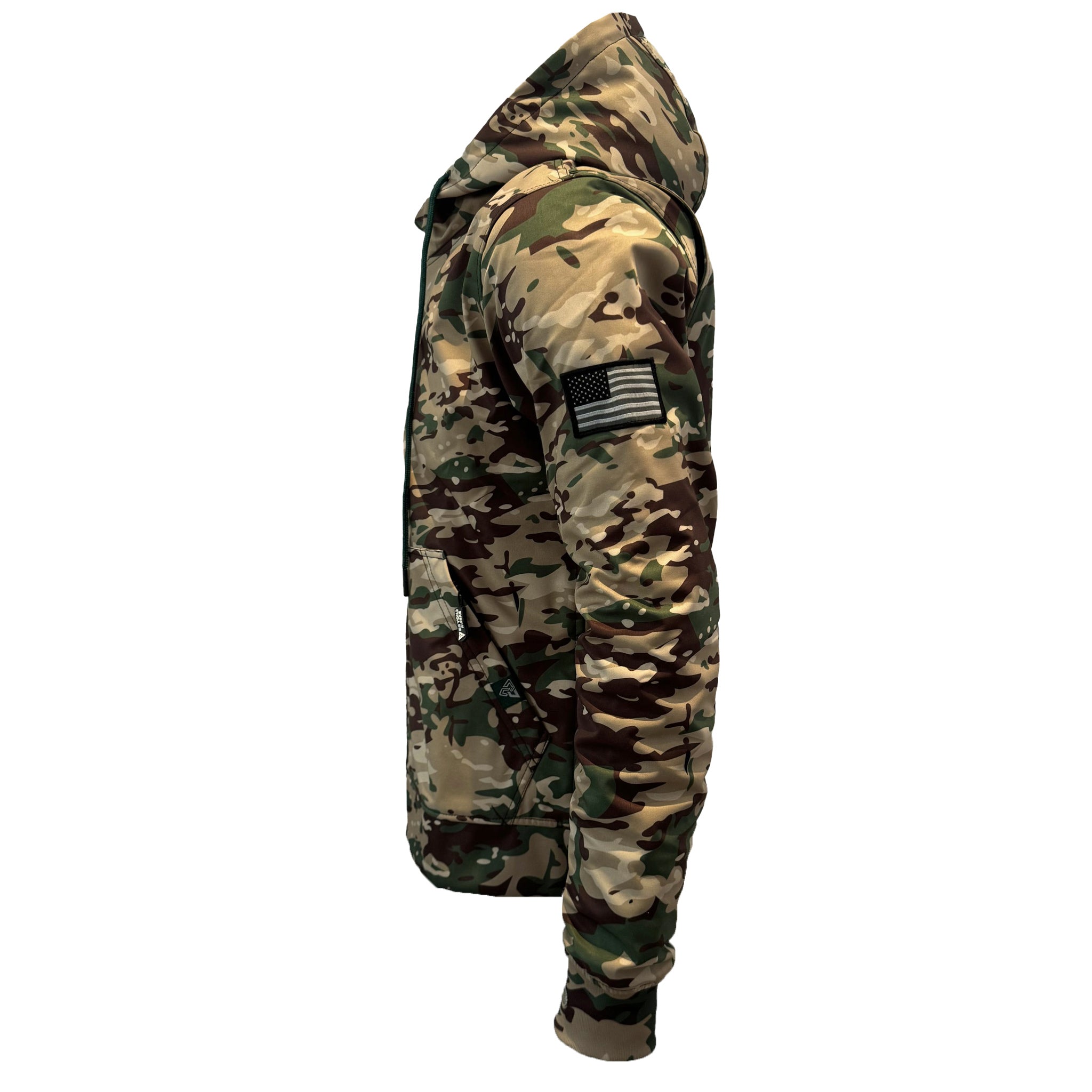 Protective SoftShell Unisex Camouflage Hoodie - “Delta Four” with Pads