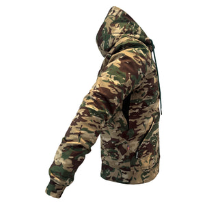 Protective SoftShell Unisex Camouflage Hoodie - “Delta Four” with Pads