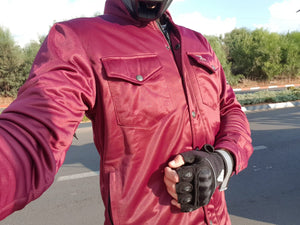 SALE Ultra Protective Shirt - Red Maroon Solid with Pads