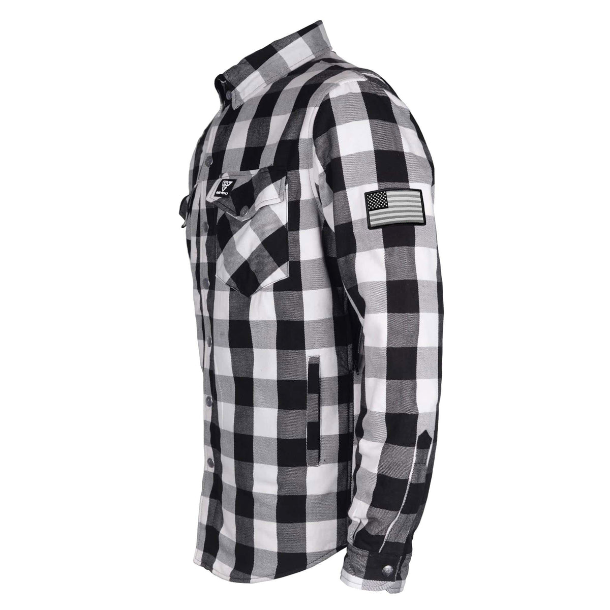 Protective Flannel Shirt - Black & White Checkered with Pads – Beyond ...