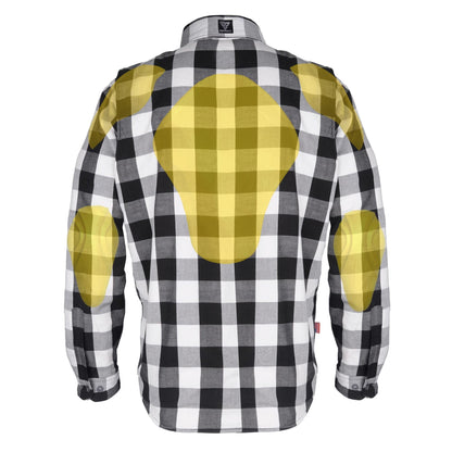 SALE Protective Flannel Shirt - Black and White Checkered with Pads