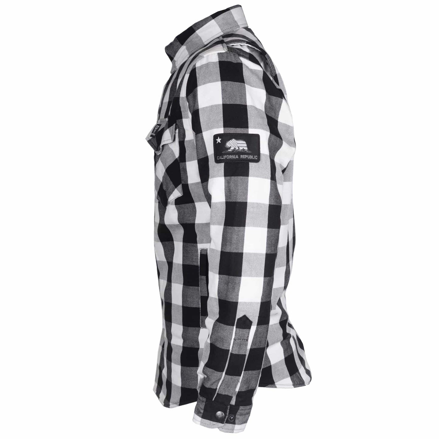 SALE Protective Flannel Shirt - Black and White Checkered with Pads