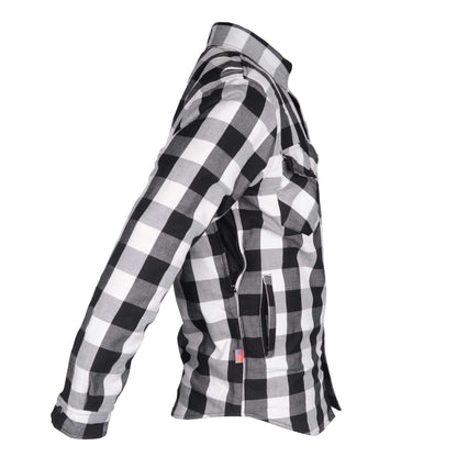 SALE Protective Flannel Shirt - Black and White Checkered with Pads