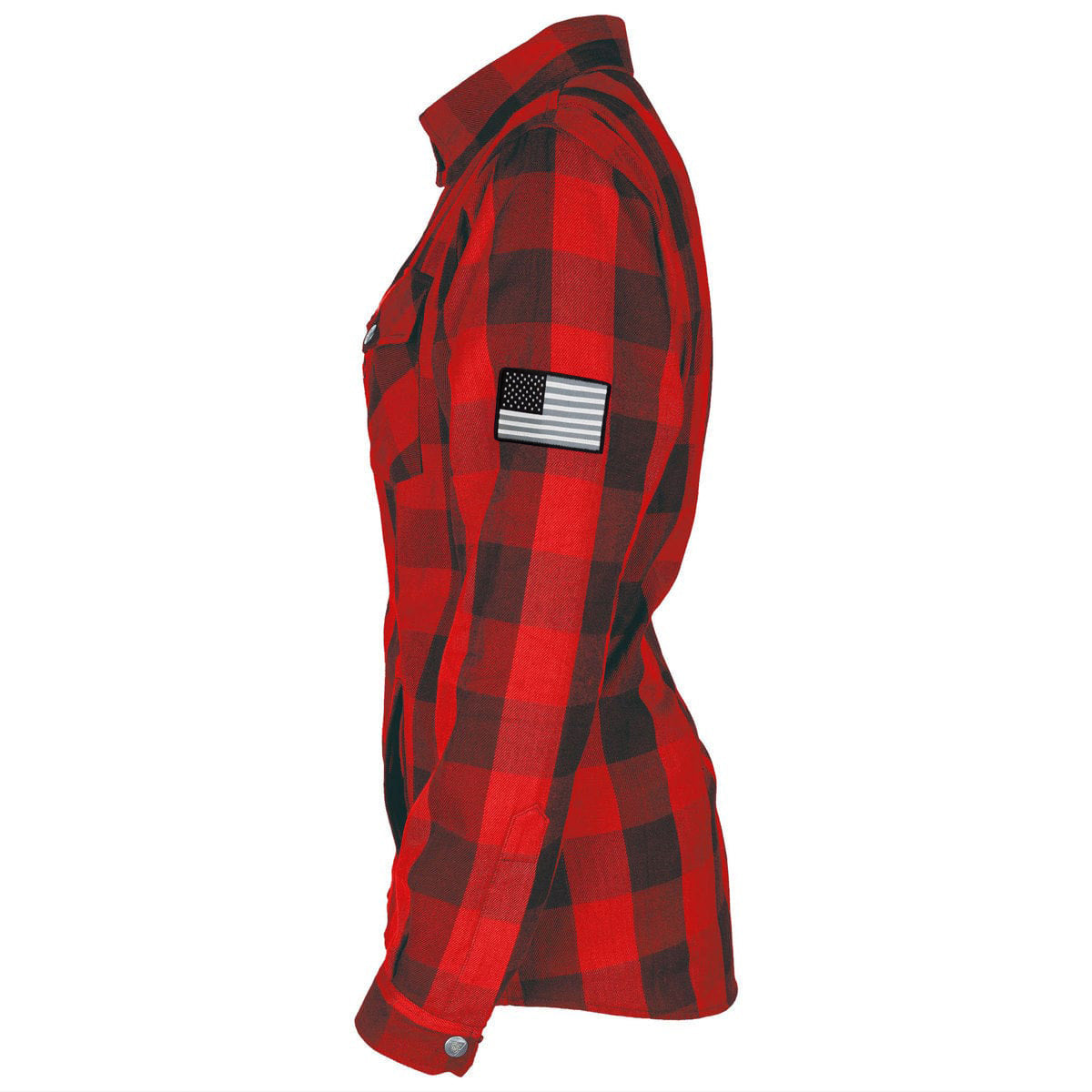 Protective Flannel Shirt for Women - Red Checkered with Pads