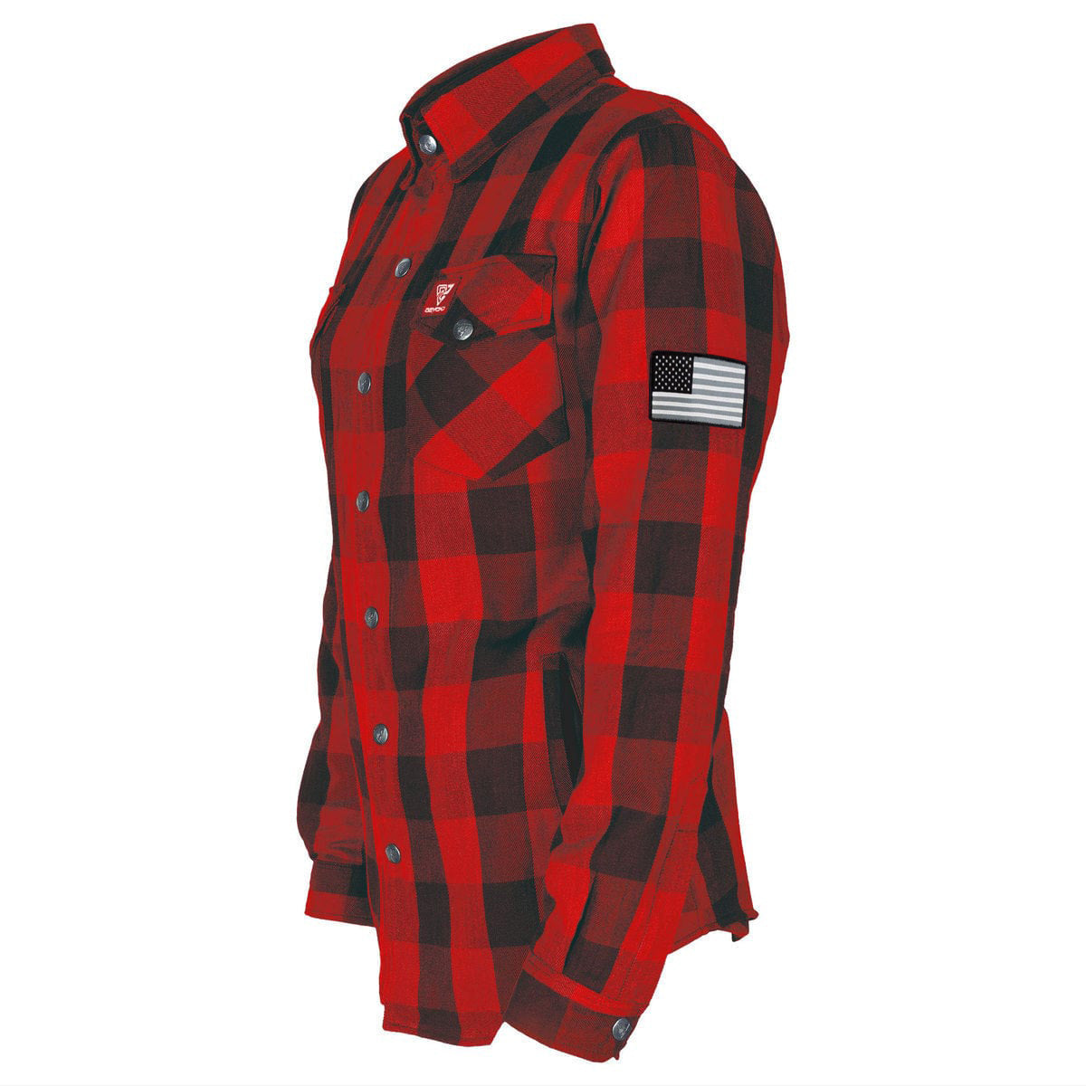 Protective Flannel Shirt for Women - Red Checkered with Pads