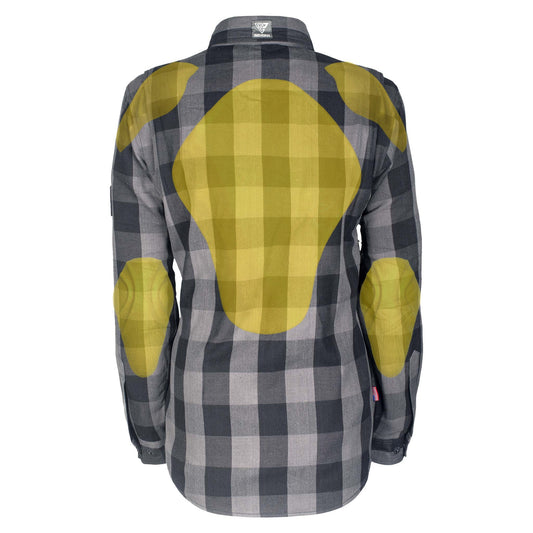 SALE Protective Flannel Shirt for Women - Grey Checkered with Pads