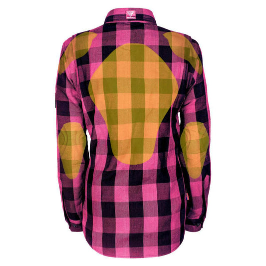 SALE Protective Flannel Shirt for Women - Pink Checkered with Pads